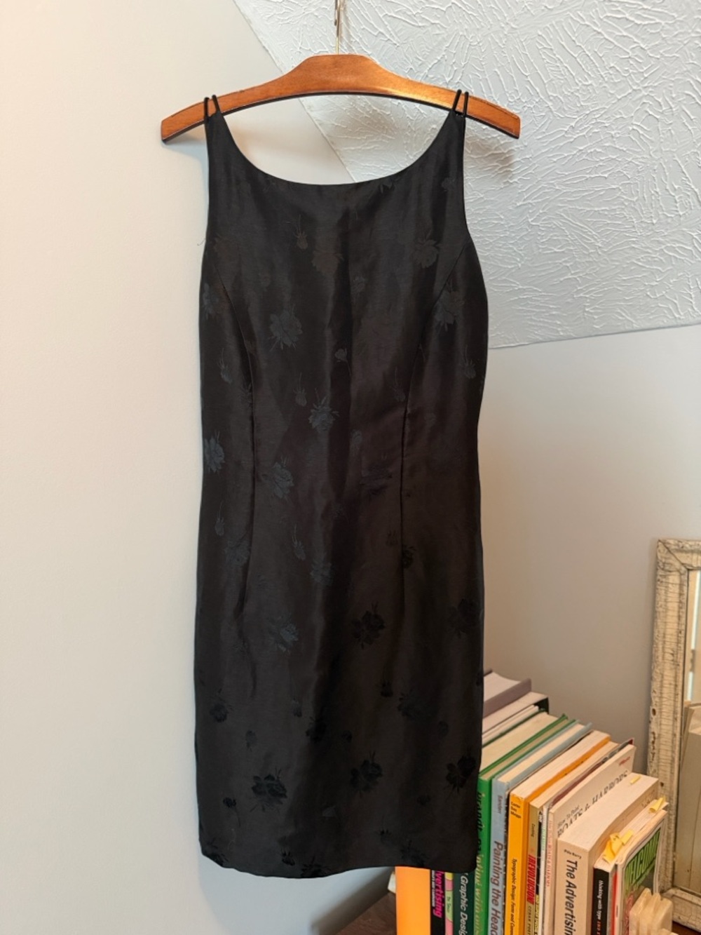 00s Ann Taylor Black Floral Slip Dress